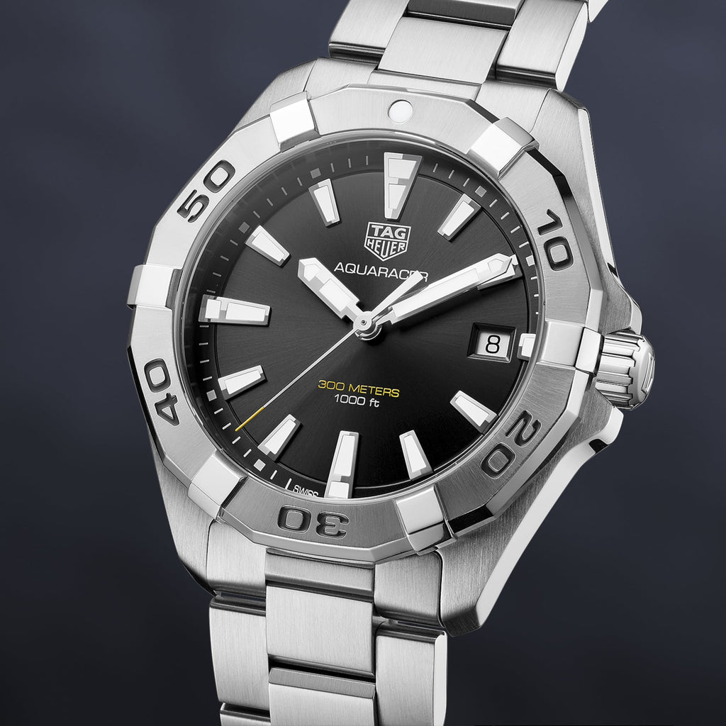 Tag Heuer Aquaracer Black Dial Silver Steel Strap Watch for Men - WBD1110.BA0928 Buy Now By Tag Heuer
