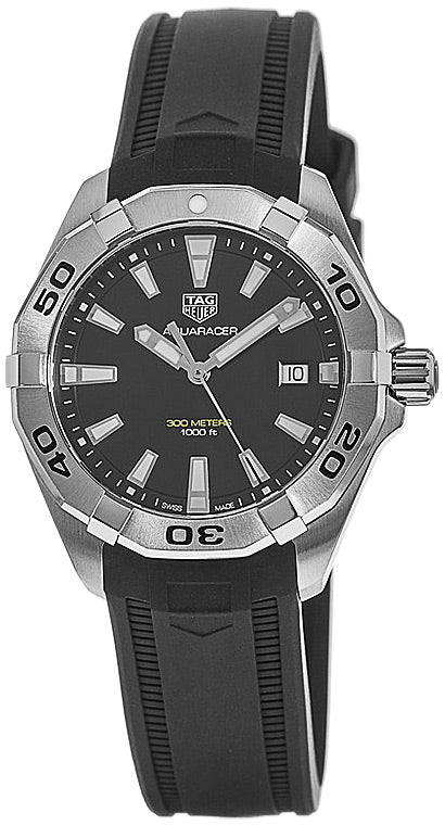 Tag Heuer Aquaracer Quartz Black Dial Black Rubber Strap Watch for Men - WBD1110.FT8021 Buy Now By Tag Heuer