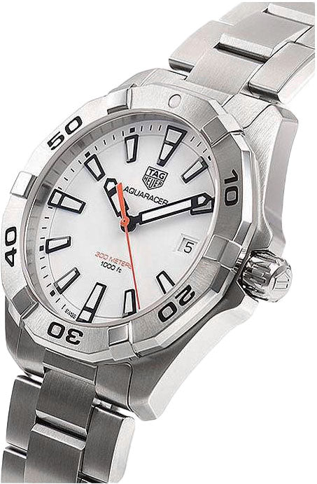 Tag Heuer Aquaracer Quartz White Dial Silver Steel Strap Watch for Men - WBD1111.BA0928 Buy Now By Tag Heuer