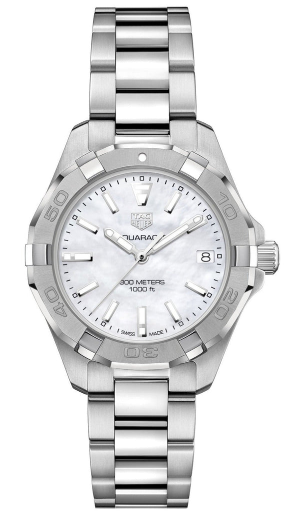 Tag Heuer Aquaracer White Mother of Pearl Dial Silver Steel Strap Watch for Women - WBD1311.BA0740 Buy Now By Tag Heuer