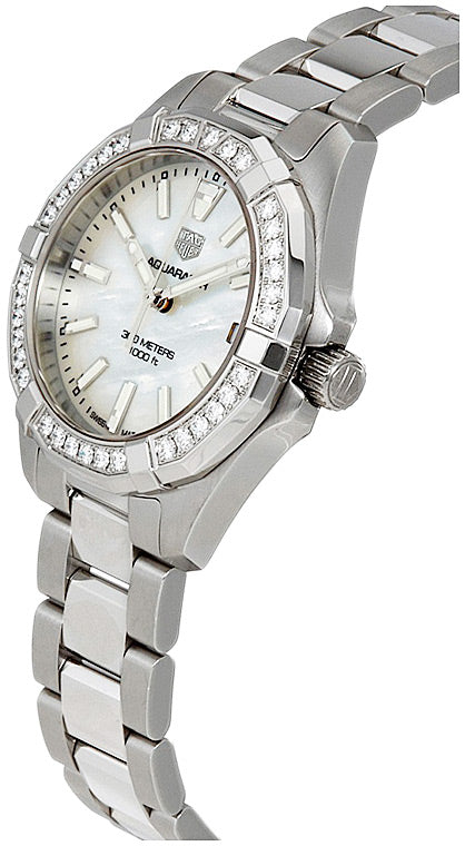 Tag Heuer Aquaracer Diamonds Mother of Pearl Dial Silver Steel Strap Watch for Women - WBD1313.BA0740 Buy Now By Tag Heuer