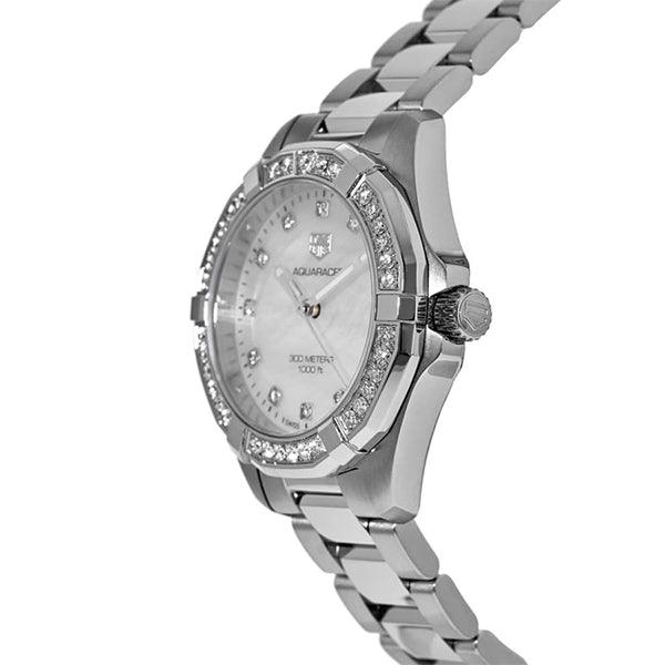 Tag Heuer Aquaracer Diamonds White Mother of Pearl Dial Silver Steel Strap Watch for Women - WBD1315.BA0740 Buy Now By Tag Heuer