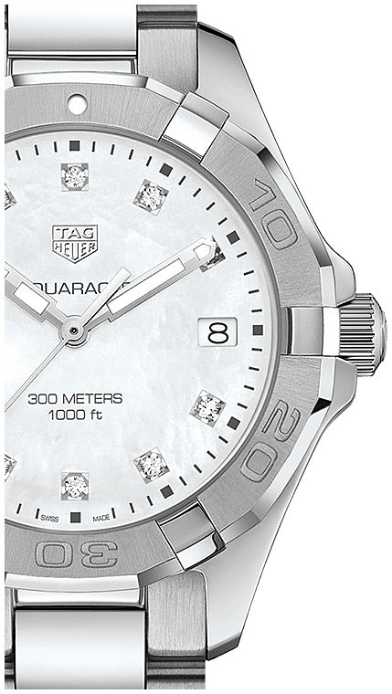Tag Heuer Aquaracer Diamonds Mother of Pearl Dial Silver Steel Strap Watch for Women - WBD131B.BA0748 Buy Now By Tag Heuer