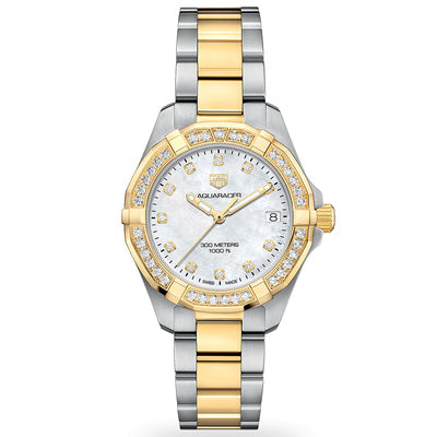Tag Heuer Aquaracer Quartz Diamonds Mother of Pearl Dial Two Tone Steel Strap Watch for Women - WBD1423.BB0321 Buy Now By Tag Heuer