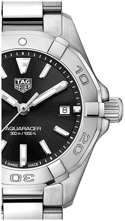 Tag Heuer Aquaracer Quartz Black Dial Silver Steel Strap Watch for Women - WBD1410.BA0741 Buy Now By Tag Heuer