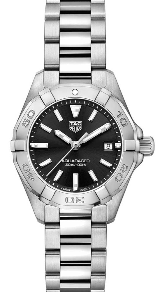 Tag Heuer Aquaracer Quartz Black Dial Silver Steel Strap Watch for Women - WBD1410.BA0741 Buy Now By Tag Heuer