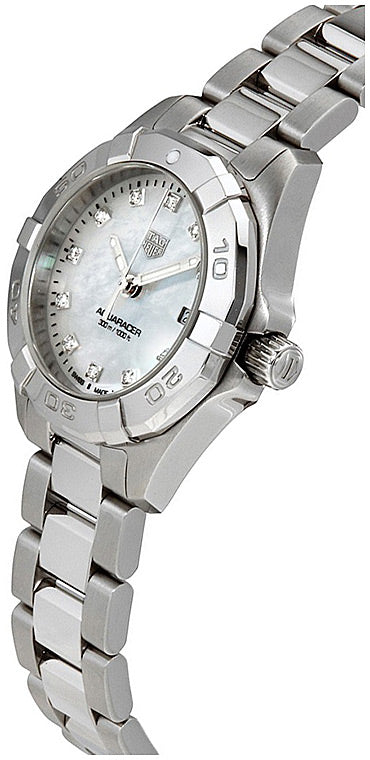 Tag Heuer Aquaracer Diamonds Mother of Pearl Dial Silver Steel Strap Watch for Women - WBD1414.BA0741 Buy Now By Tag Heuer