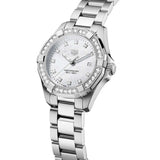 Tag Heuer Aquaracer Diamonds Mother of Pearl White Dial Silver Steel Strap Watch for Women - WBD1415.BA0741 Buy Now By Tag Heuer
