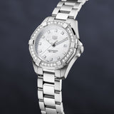 Tag Heuer Aquaracer Diamonds Mother of Pearl White Dial Silver Steel Strap Watch for Women - WBD1415.BA0741 Buy Now By Tag Heuer