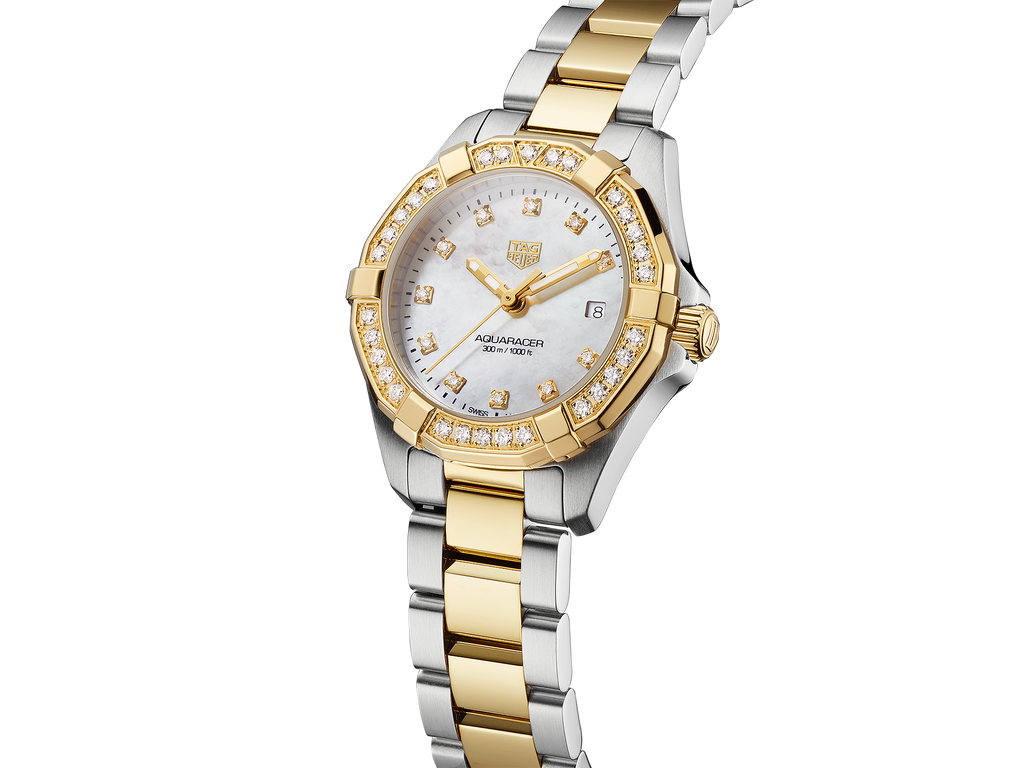 Tag Heuer Aquaracer Quartz Diamonds Mother of Pearl Dial Two Tone Steel Strap Watch for Women - WBD1423.BB0321 Buy Now By Tag Heuer