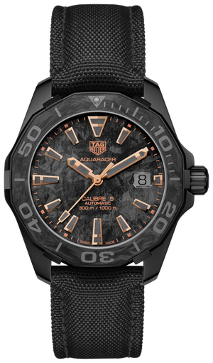 Tag Heuer Aquaracer Calibre 5 Black NATO Strap Carbon Dial Watch for Men - WBD218A.FC6445 Buy Now By Tag Heuer