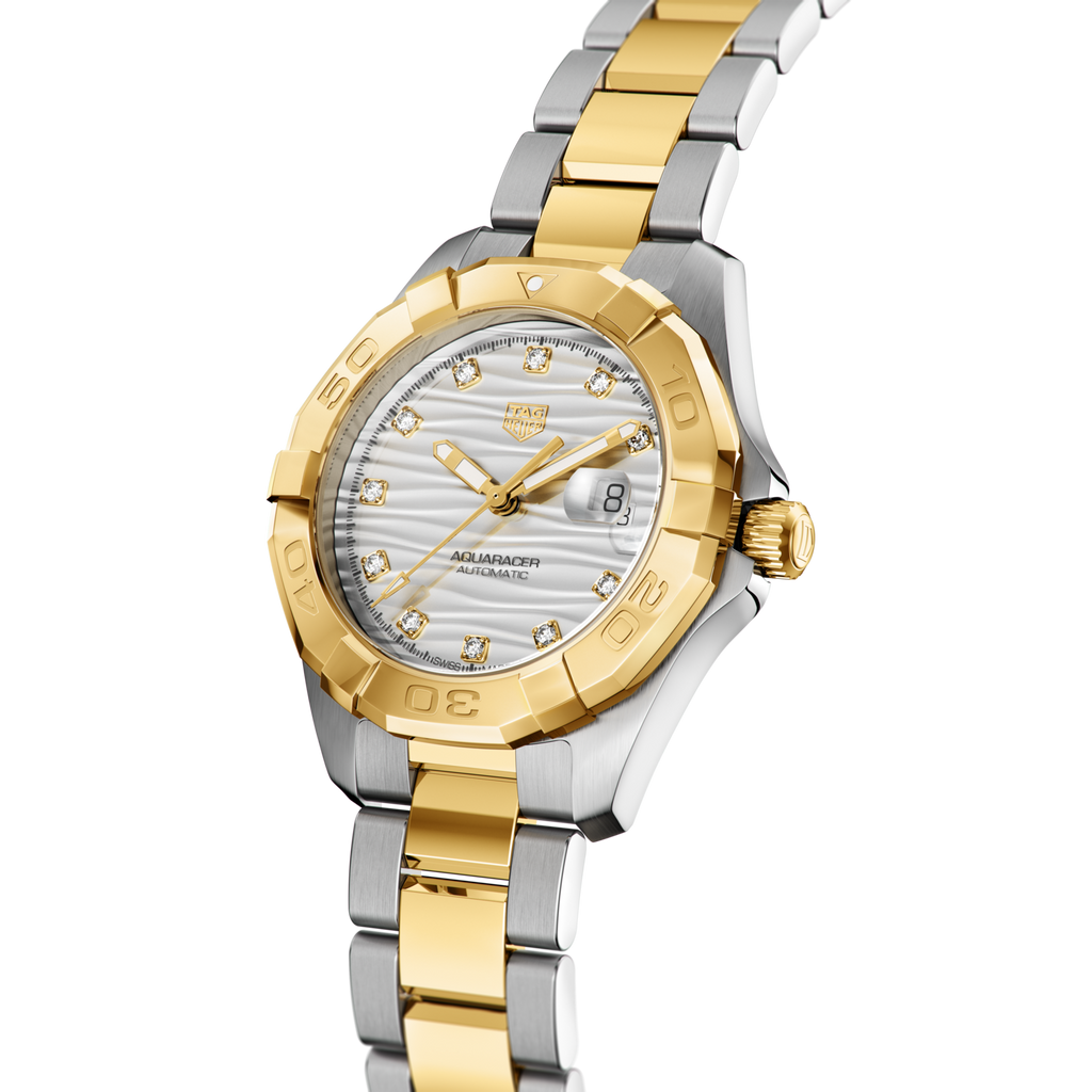 Tag Heuer Aquaracer Automatic Diamonds Silver Dial Two Tone Steel Strap Watch for Women - WBD2321.BB0320 Buy Now By Tag Heuer