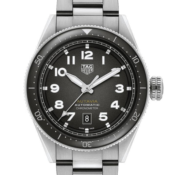 Tag Heuer Autavia Automatic Grey Dial Silver Steel Strap Watch for Men - WBE5114.EB0173 Buy Now By Tag Heuer