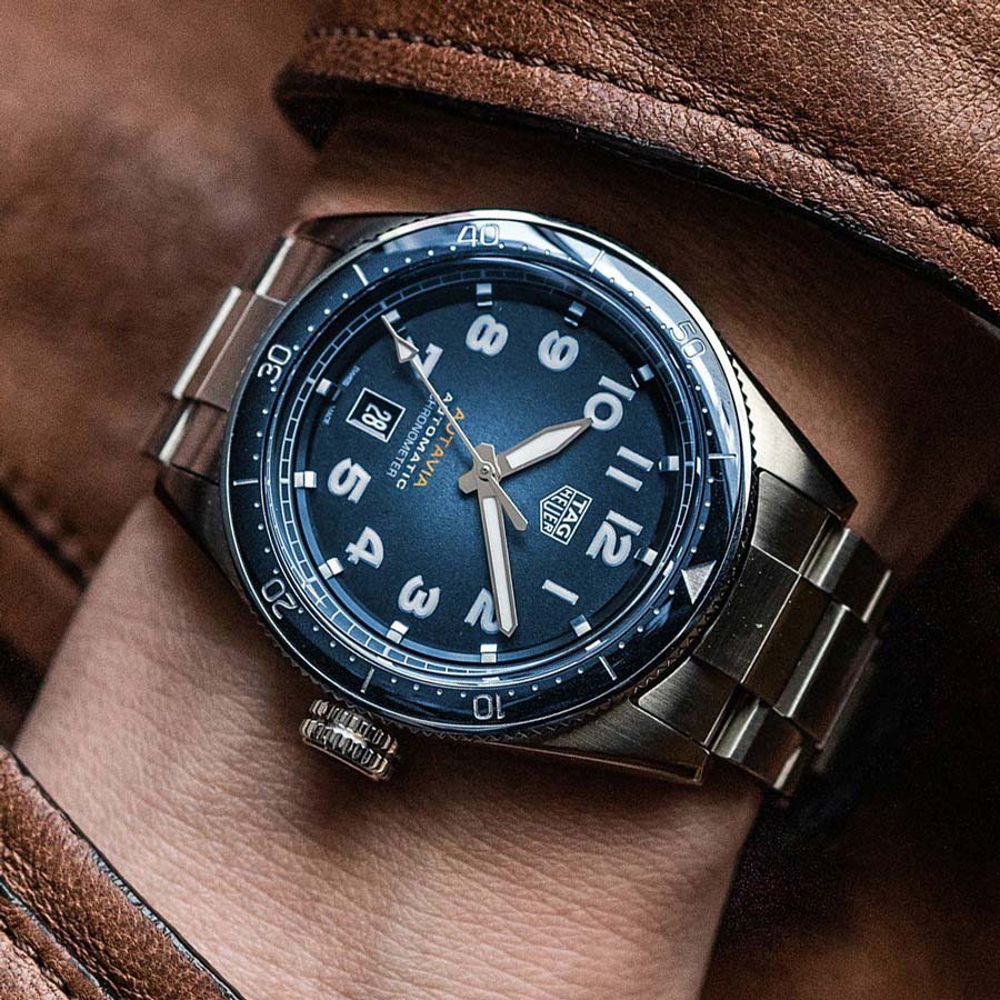 Tag Heuer Autavia Automatic Blue Dial Silver Steel Strap Watch for Men - WBE5116.EB0173 Buy Now By Tag Heuer