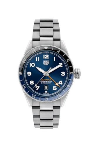 Tag Heuer Autavia Cosc GMT Automatic Blue Dial Silver Steel Strap Watch for Men - WBE511A.BA0650 Buy Now By Tag Heuer