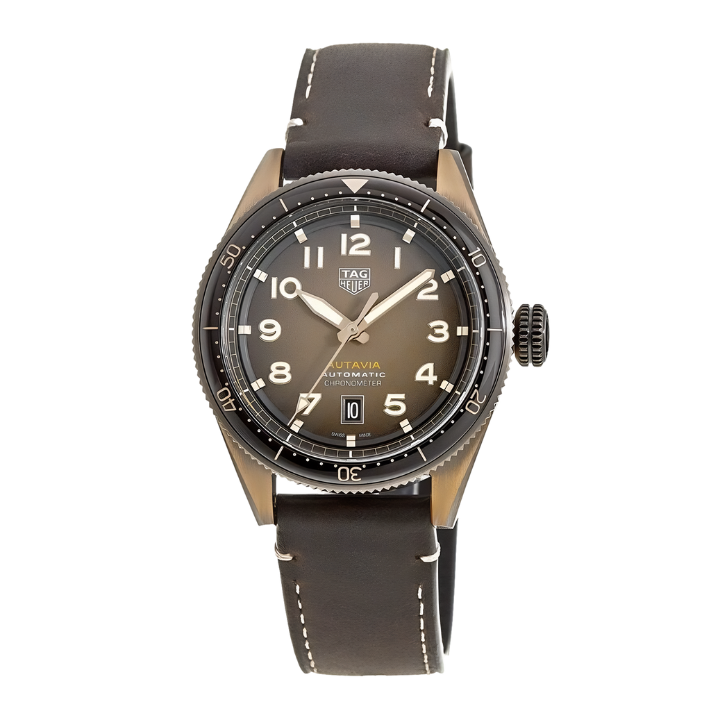 Tag Heuer Autavia Brown Dial Brown Leather Strap Watch for Men - WBE5191.FC8276 Buy Now By Tag Heuer