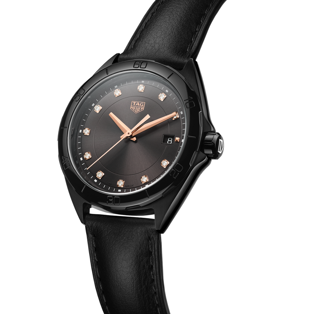 Tag Heuer Formula 1 Quartz Diamonds Black Dial Black Leather Strap Watch for Women - WBJ1317.FC8230 Buy Now By Tag Heuer