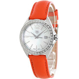 Tag Heuer Formula 1 Quartz Diamonds Mother of Pearl Dial Orange Leather Strap Watch for Women - WBJ131A.FC8250 Buy Now By Tag Heuer