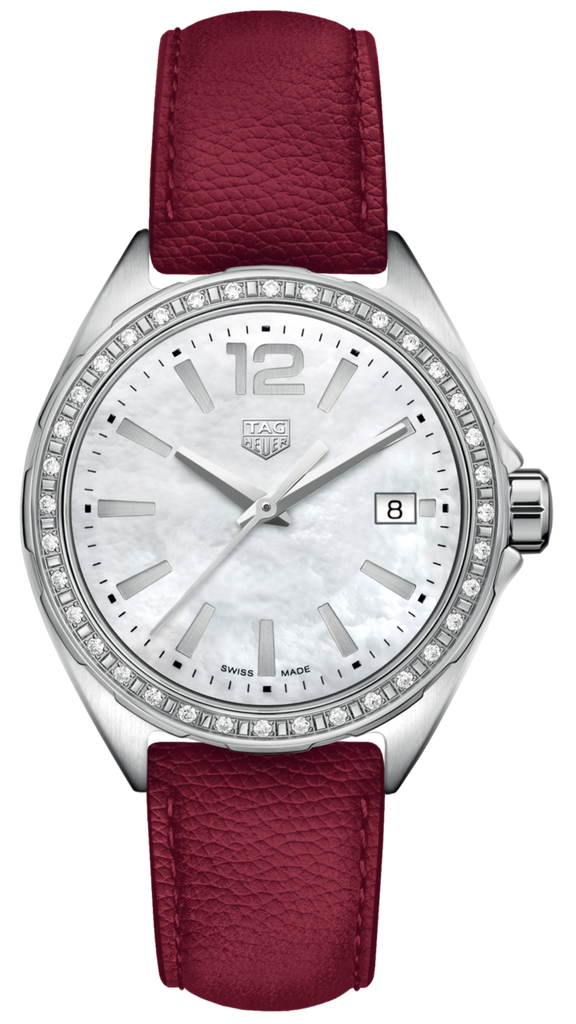 Tag Heuer Formula 1 Quartz Mother of Pearl Dial Red Leather Strap Watch for Women - WBJ131A.FC8253 Buy Now By Tag Heuer
