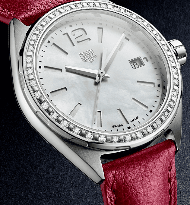 Tag Heuer Formula 1 Quartz Mother of Pearl Dial Red Leather Strap Watch for Women - WBJ131A.FC8253 Buy Now By Tag Heuer