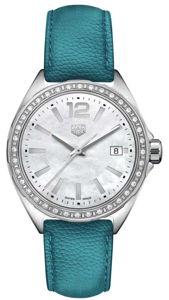 Tag Heuer Formula 1 Quartz Diamonds Mother of Pearl Dial Blue Leather Strap Watch for Women - WBJ131A.FC8256 Buy Now By Tag Heuer