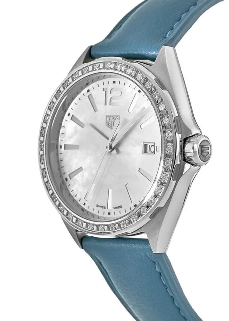 Tag Heuer Formula 1 Quartz Diamonds Mother of Pearl Dial Blue Leather Strap Watch for Women - WBJ131A.FC8256 Buy Now By Tag Heuer