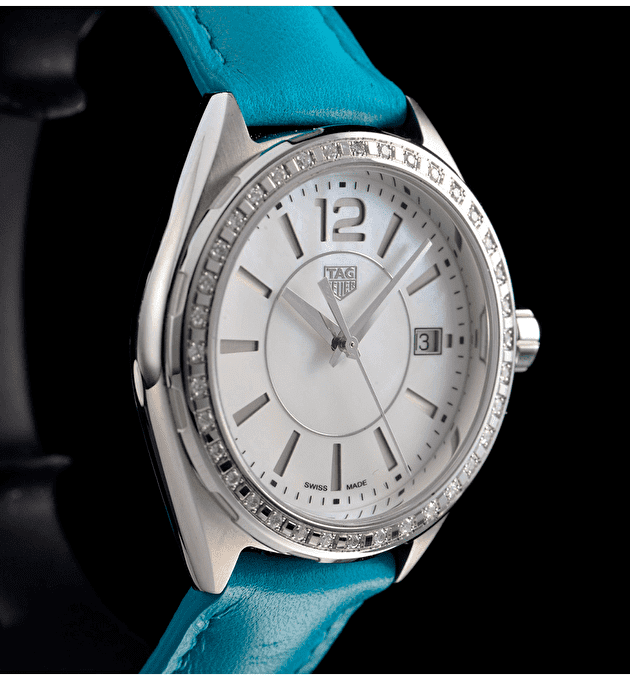 Tag Heuer Formula 1 Quartz Diamonds Mother of Pearl Dial Blue Leather Strap Watch for Women - WBJ131A.FC8256 Buy Now By Tag Heuer