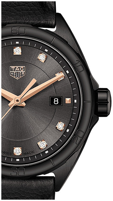 Tag Heuer Formula 1 Diamonds Black Dial Black Leather Strap Watch for Women - WBJ1417.FC8234 Buy Now By Tag Heuer