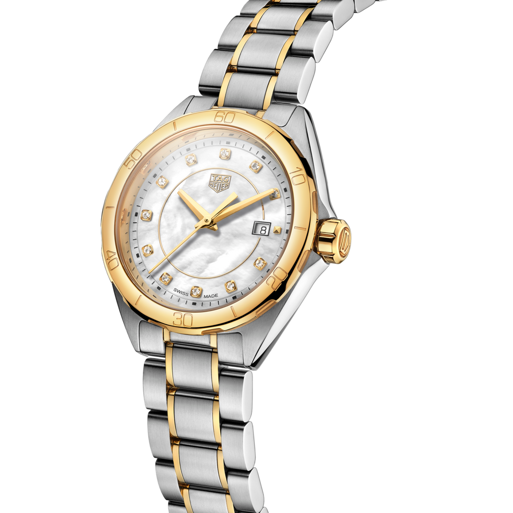 Tag Heuer Formula 1 Diamonds Mother of Pearl White Dial Two Tone Steel Strap Watch for Women - WBJ1421.BB0648 Buy Now By Tag Heuer
