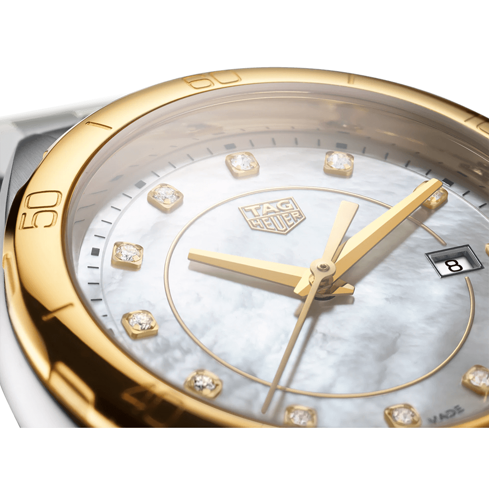 Tag Heuer Formula 1 Diamonds Mother of Pearl White Dial Two Tone Steel Strap Watch for Women - WBJ1421.BB0648 Buy Now By Tag Heuer