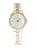 Bulova Crystal Collection Silver Crystal Dial Gold Steel Strap Watch for Women - 98L228 Buy Now By Bulova