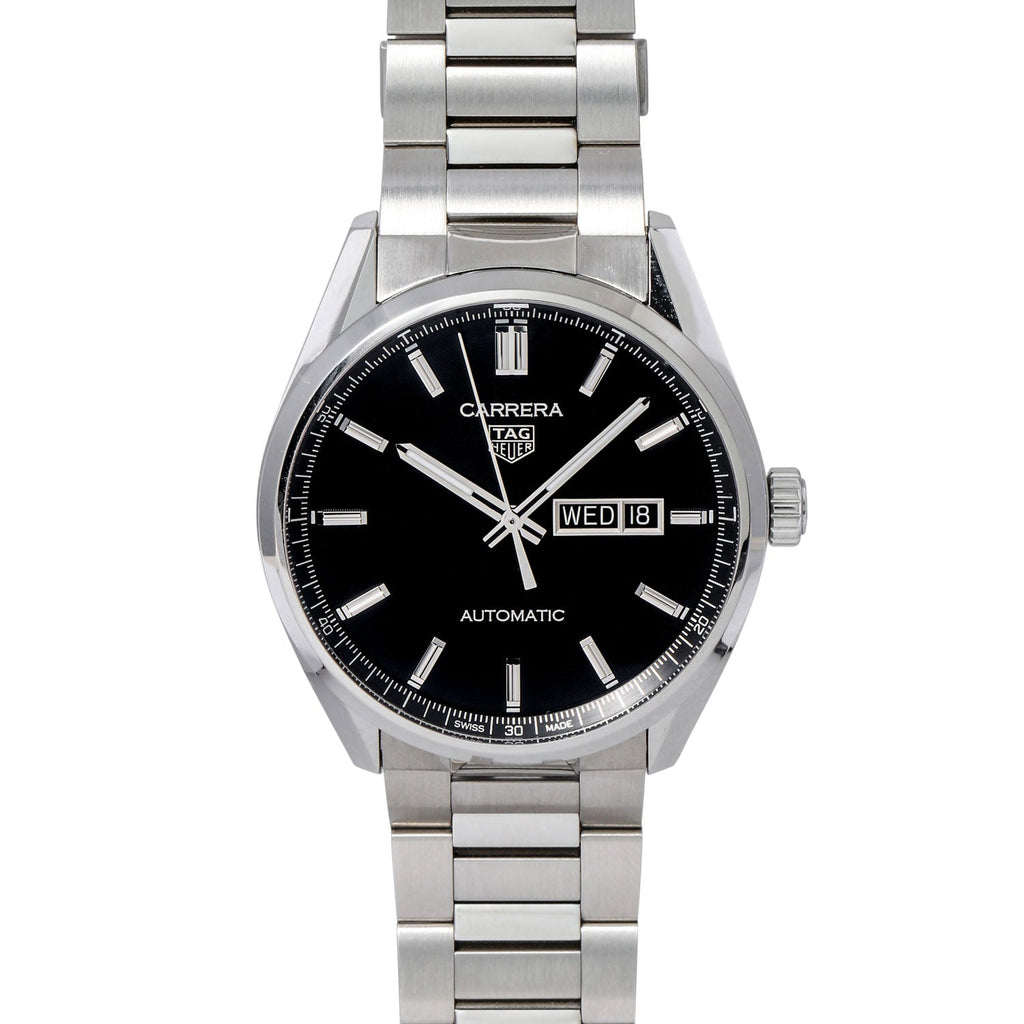 Tag Heuer Carrera Day Date Automatic Black Dial Silver Steel Strap Watch for Men - WBN2010.BA0640 Buy Now By Tag Heuer