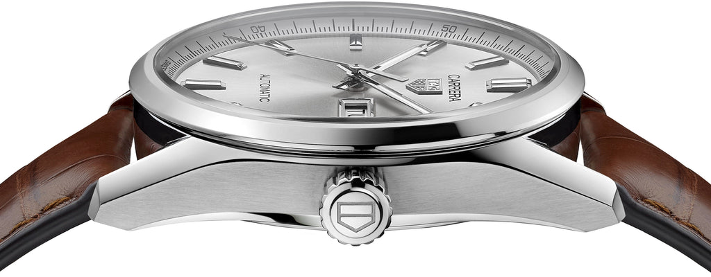 Tag Heuer Carrera Day Date Silver Dial Brown Leather Strap Watch for Men - WBN2011.FC6484 Buy Now By Tag Heuer