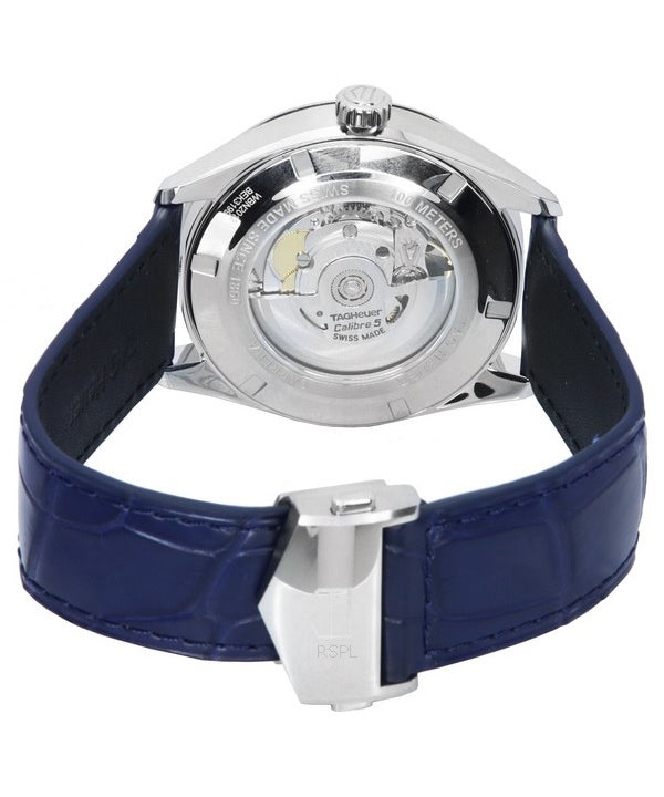Tag Heuer Carrera Day Date Blue Dial Blue Leather Strap Watch for Men - WBN2012.FC6502 Buy Now By Tag Heuer