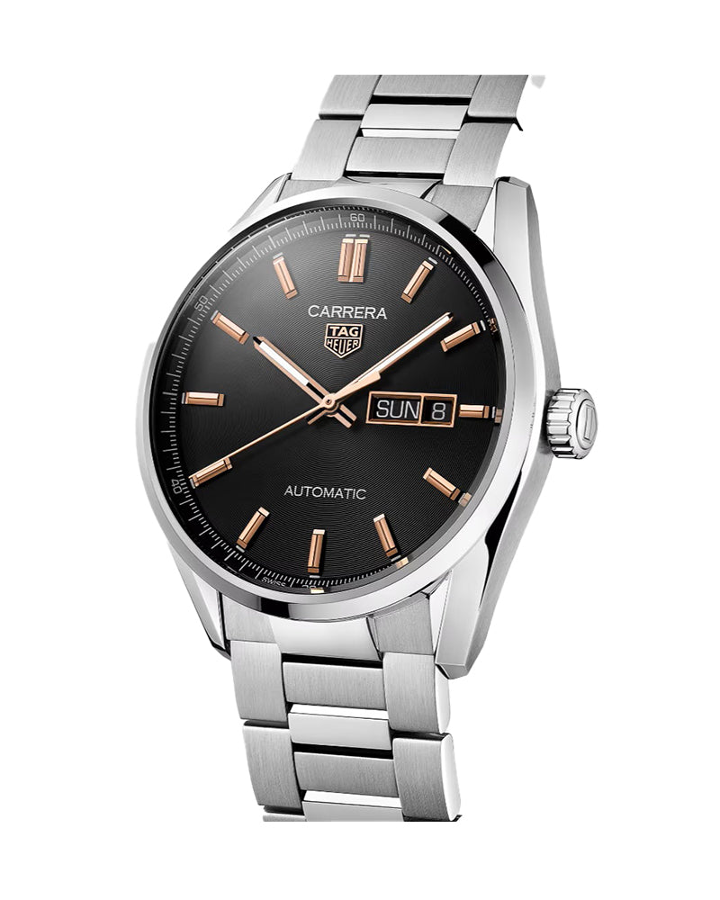 Tag Heuer Carrera Day Date Black Dial Silver Steel Strap Watch for Men - WBN2013.BA0640 Buy Now By Tag Heuer