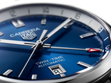 Tag Heuer Carrera Twin Time Blue Dial Silver Steel Strap Watch for Men - WBN201A.BA0640 Buy Now By Tag Heuer