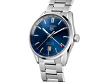 Tag Heuer Carrera Twin Time Blue Dial Silver Steel Strap Watch for Men - WBN201A.BA0640 Buy Now By Tag Heuer