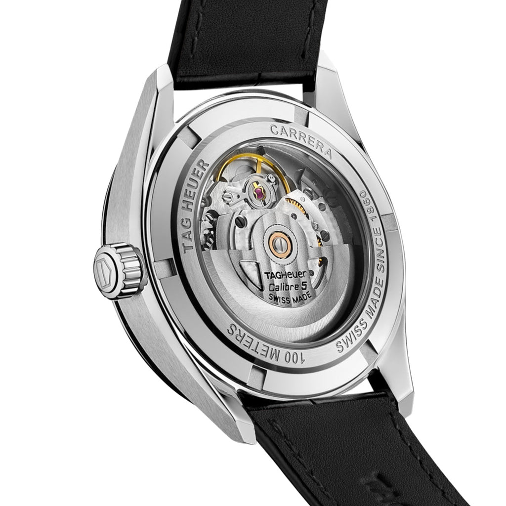 Tag Heuer Carrera Date Silver Dial Black Leather Strap Watch for Men - WBN2111.FC6505 Buy Now By Tag Heuer