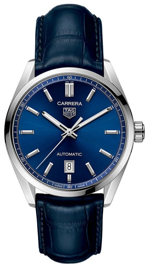 Tag Heuer Carrera Date Blue Dial Blue Leather Strap Watch for Men - WBN2112.FC6504 Buy Now By Tag Heuer