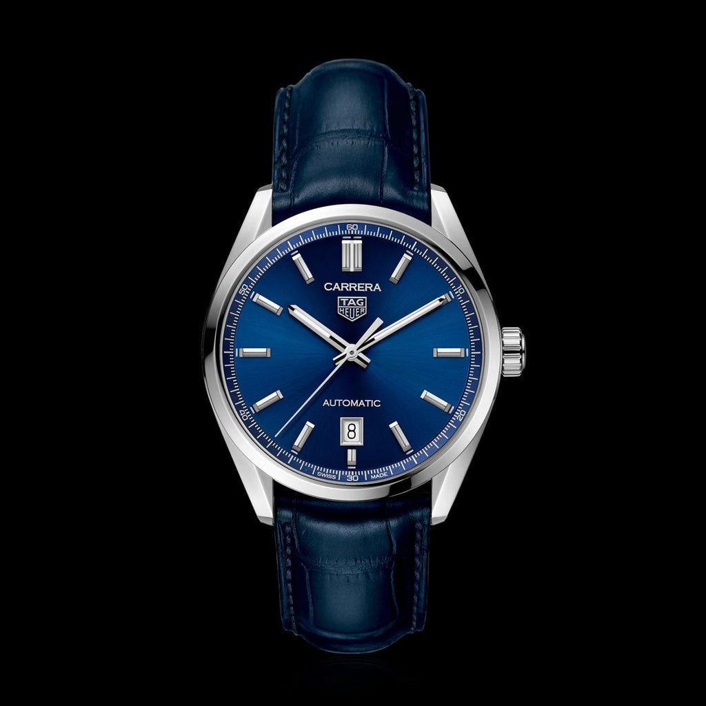 Tag Heuer Carrera Date Blue Dial Blue Leather Strap Watch for Men - WBN2112.FC6504 Buy Now By Tag Heuer