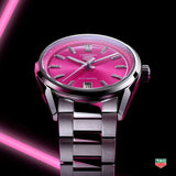 Tag Heuer Carrera Date Automatic 18K Pink Dial Silver Steel Strap Watch for Women - WBN2313.BA0001 Buy Now By Tag Heuer