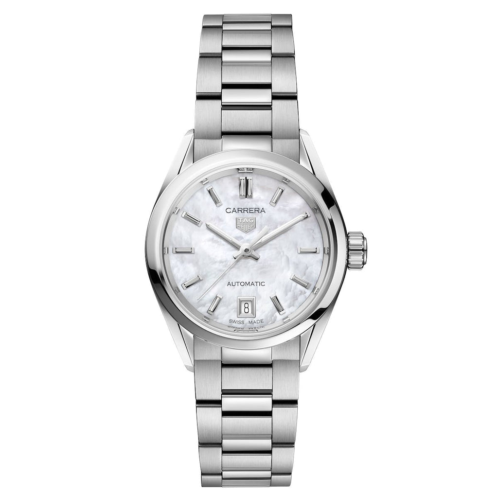 Tag Heuer Carrera Mother of Pearl Dial Silver Steel Strap Watch for Women - WBN2410.BA0621 Buy Now By Tag Heuer