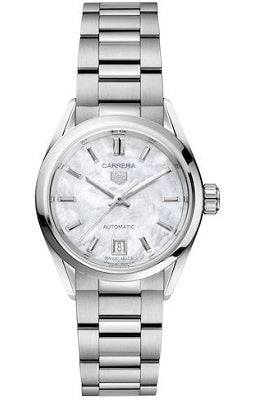 Tag Heuer Carrera Mother of Pearl Dial Silver Steel Strap Watch for Women - WBN2410.BA0621 Buy Now By Tag Heuer