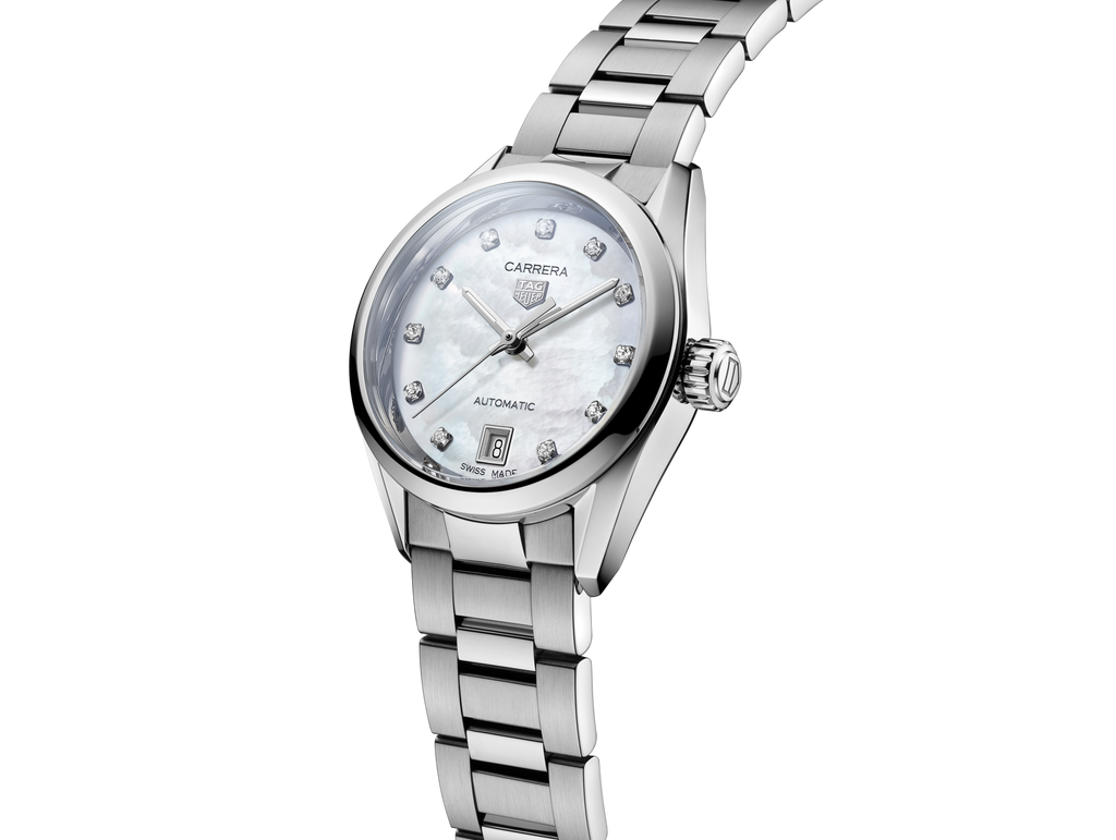 Tag Heuer Carrera Diamonds Mother of Pearl Dial Silver Steel Strap Watch for Women - WBN2412.BA0621 Buy Now By Tag Heuer