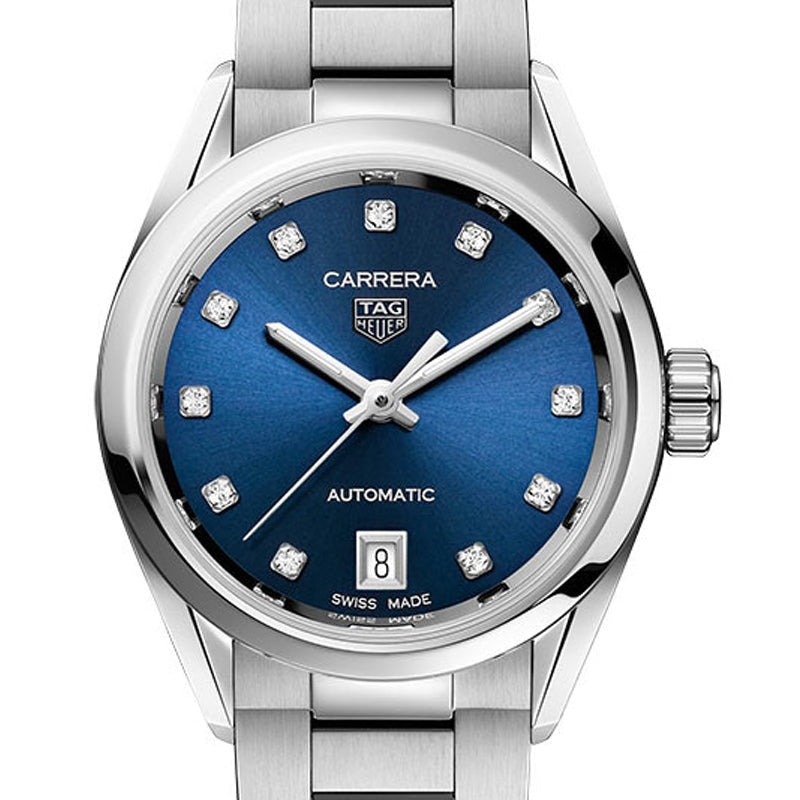 Tag Heuer Carrera Diamonds Blue Dial Silver Steel Strap Watch for Women - WBN2413.BA0621 Buy Now By Tag Heuer