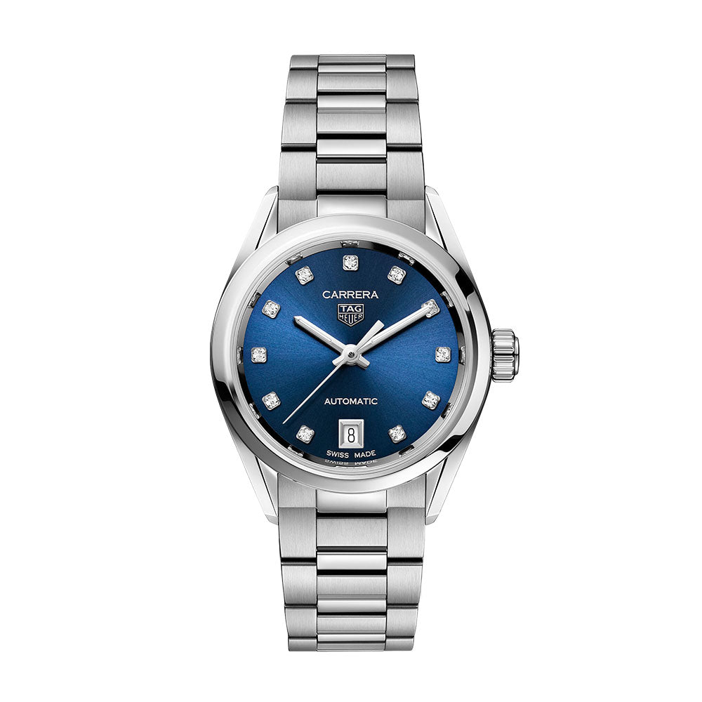 Tag Heuer Carrera Diamonds Blue Dial Silver Steel Strap Watch for Women - WBN2413.BA0621 Buy Now By Tag Heuer