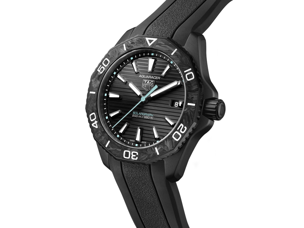 Tag Heuer Aquaracer Professional 200 Solargraph Quartz Black Dial Black Rubber Strap Watch for Men - WBP1112.FT6199 Buy Now By Tag Heuer