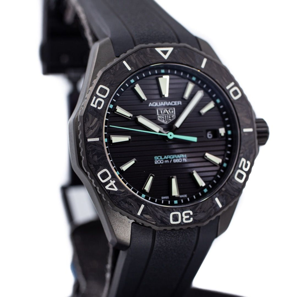 Tag Heuer Aquaracer Professional 200 Solargraph Quartz Black Dial Black Rubber Strap Watch for Men - WBP1112.FT6199 Buy Now By Tag Heuer