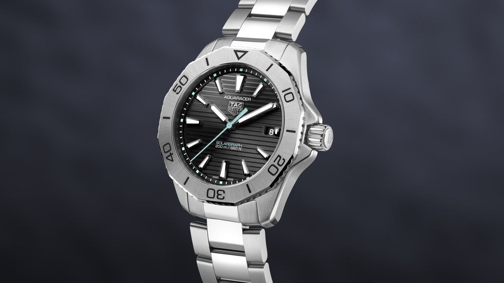Tag Heuer Aquaracer Professional 200 Solargraph Quartz Black Dial Silver Steel Strap Watch for Men - WBP1114.BA0000 Buy Now By Tag Heuer