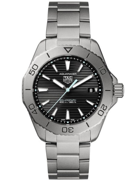 Tag Heuer Aquaracer Professional 200 Solargraph Quartz Black Dial Silver Steel Strap Watch for Men - WBP1180.BF0000 Buy Now By Tag Heuer